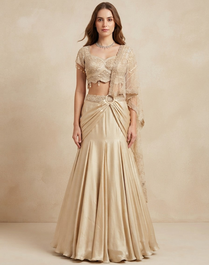 Champagne Afterglow Draped Set