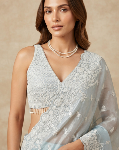 Powder Blue Reverie Saree