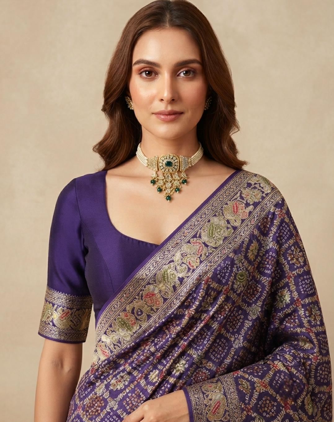 Forest Zari & Cutdana Georgette Saree
