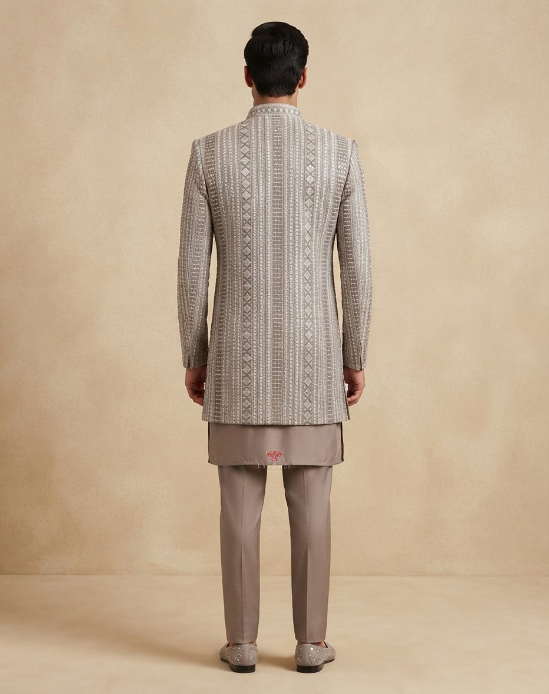 Imperial Motif | Thread Embroidered Men's Indo-Western Jacket Set
