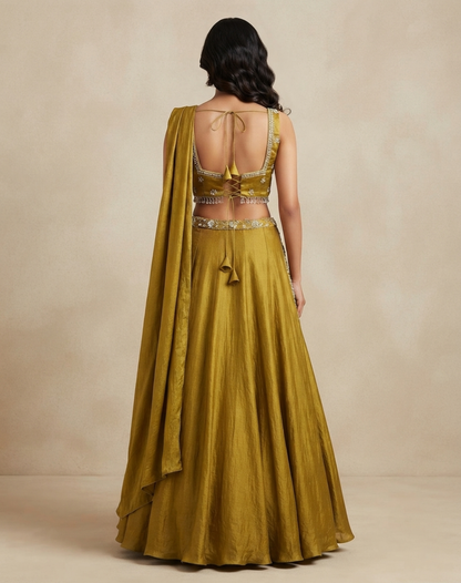 Aurelia Sculpted Drape Indo-Western Ensemble