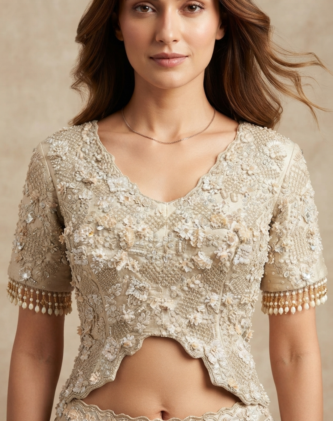 Petal Reverie | Cutdana & Floral Embellished Lehenga