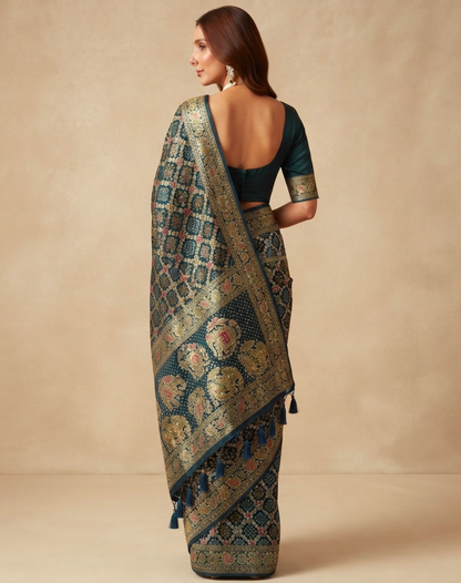 Forest Zari & Cutdana Georgette Saree
