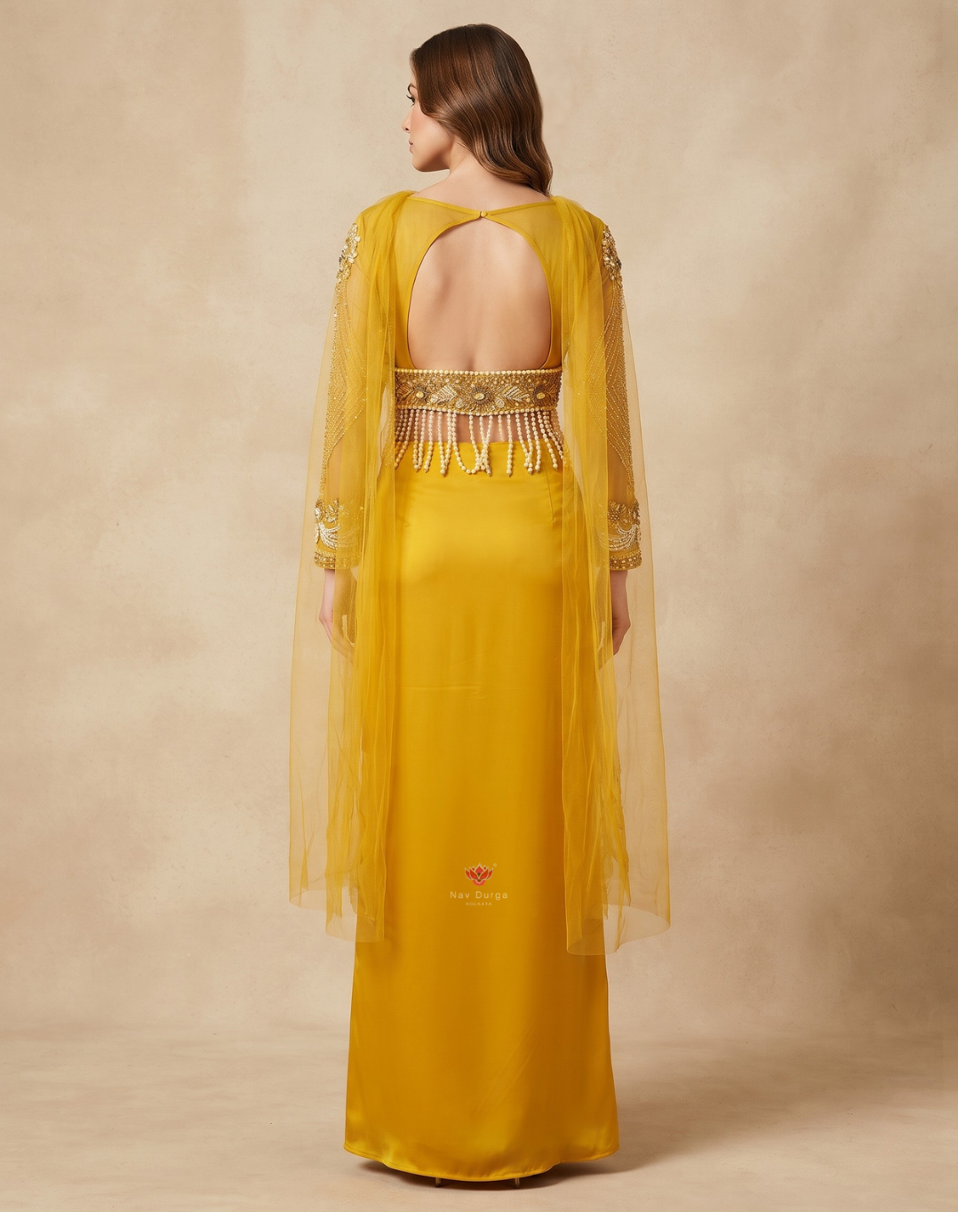 Nooraya | Zari & Pearl Embellished Draped Skirt Set