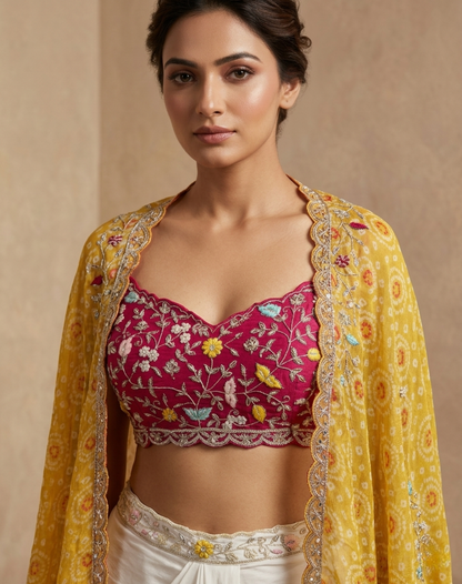 Gulmohar Draped Indo-Western Set