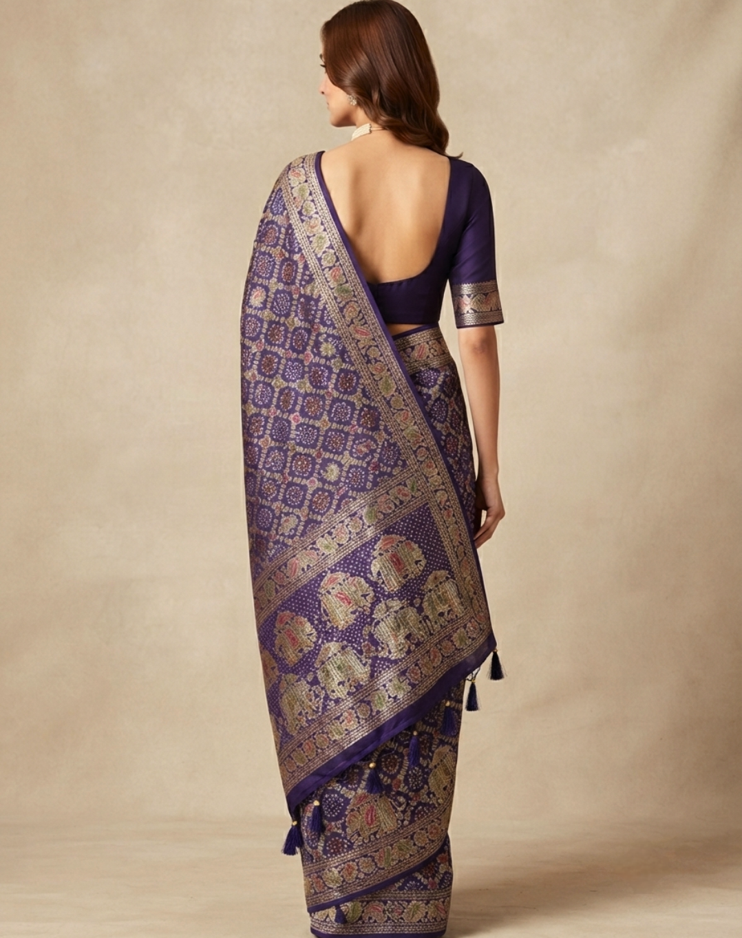 Forest Zari & Cutdana Georgette Saree