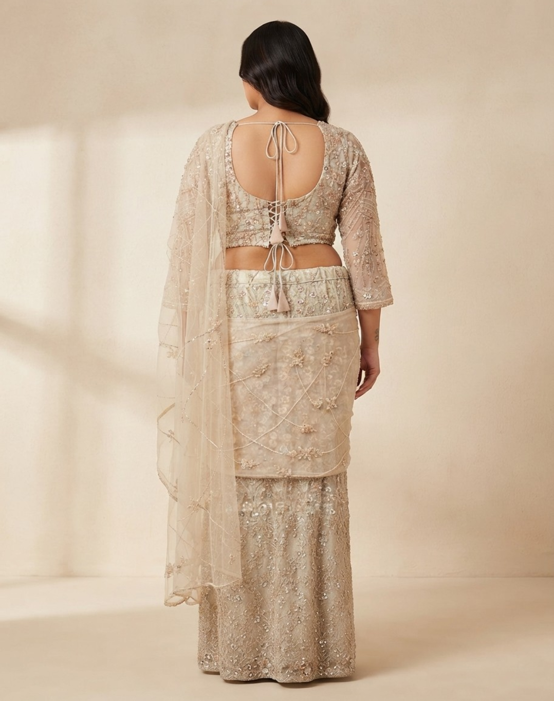 Champagne Veil Draped Set