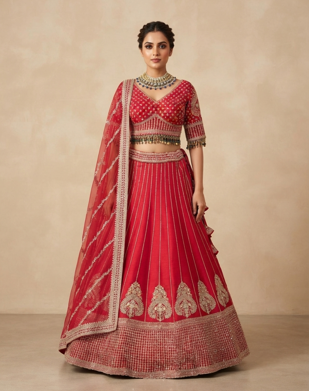Riwaayat Rouge | Zari & Sequin Embroidered Bridal Lehenga