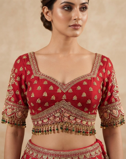 Laalika | Zari & Sequin Embroidered Bridal Lehenga
