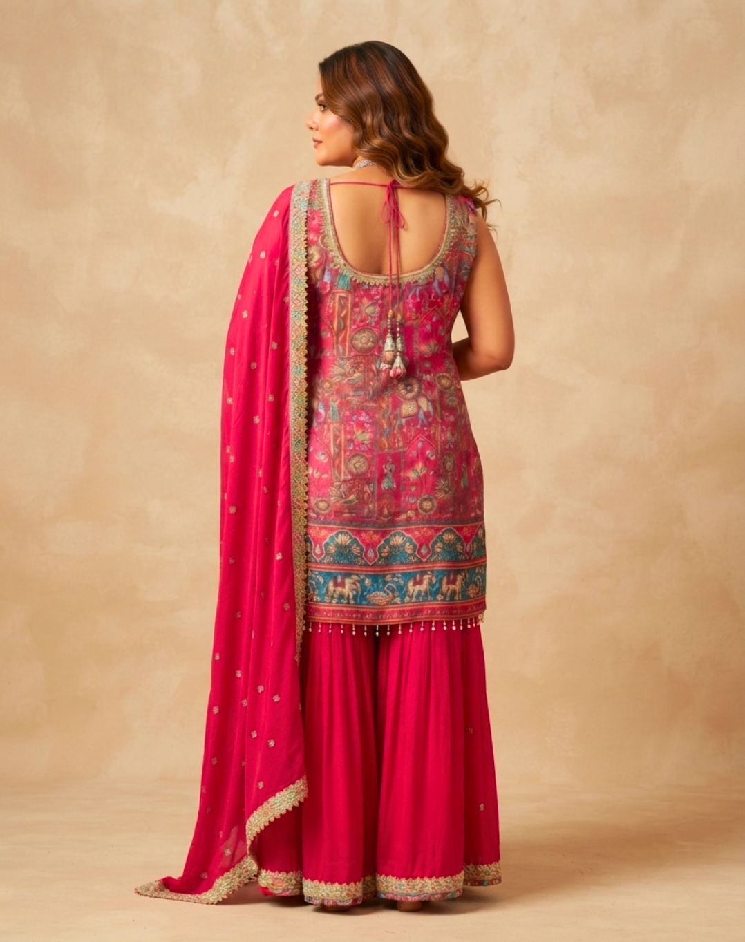 Heritage Brocade Printed Kurta Palazzo Set