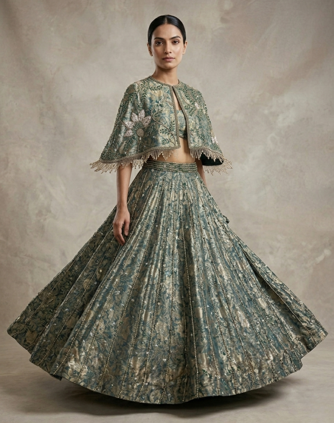 Verdant Bloom Jacket Lehenga Set