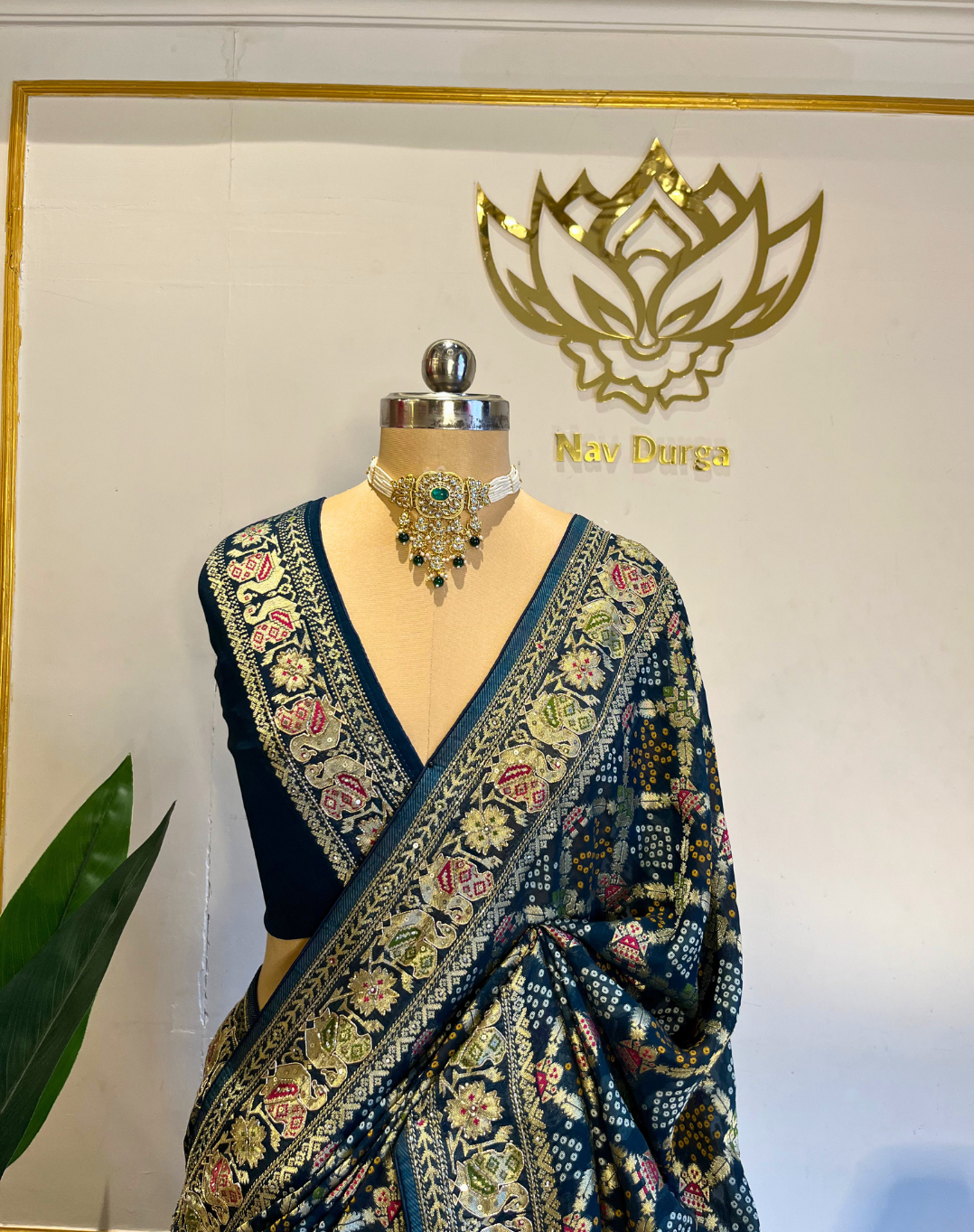 Forest Zari & Cutdana Georgette Saree