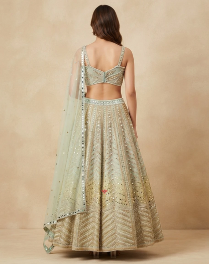 Chevron Charm | Zari & Sequin Embellished Lehenga