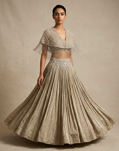 Amethyst Cascade Embellished Lehenga