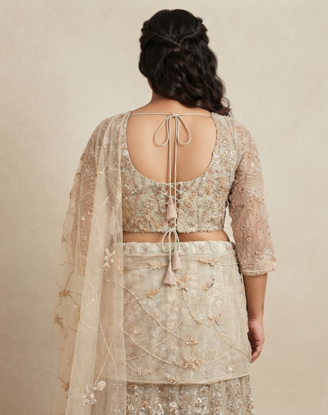 Champagne Veil Draped Set