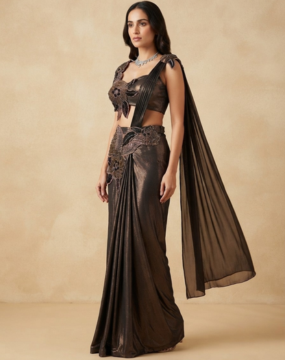 Midnight Bloom Draped Set