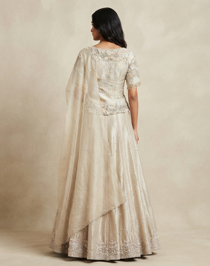 Petal Reverie | Cutdana & Floral Embellished Lehenga