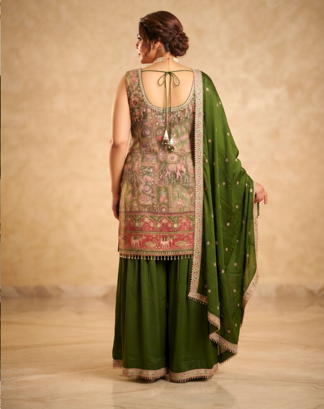 Heritage Brocade Printed Kurta Palazzo Set
