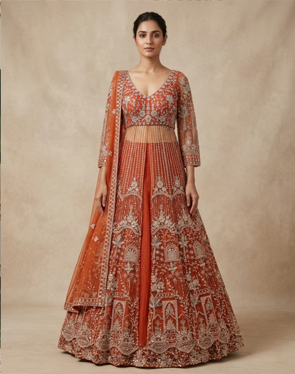 Sunlit Net | Embellished Net Lehenga Set