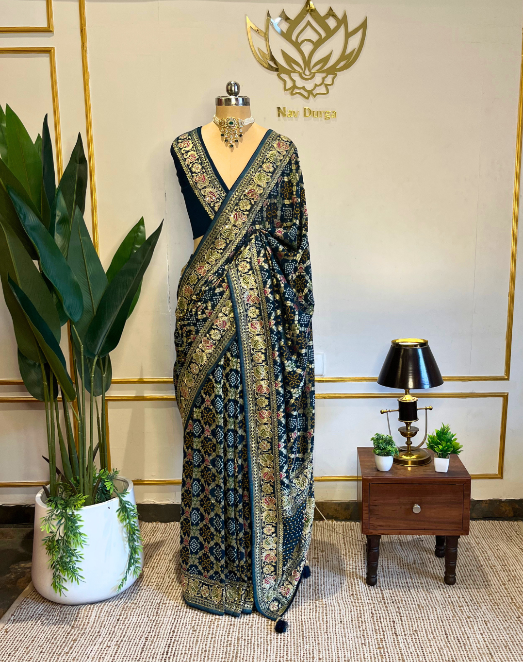 Forest Zari & Cutdana Georgette Saree