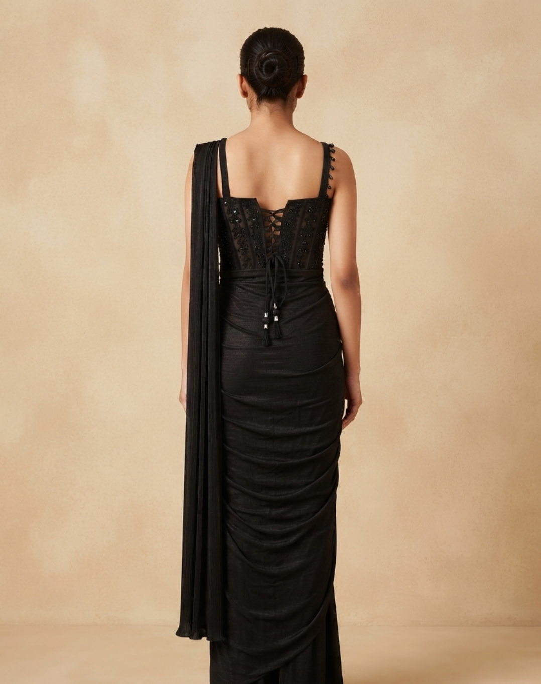 Midnight Muse Draped Skirt Set