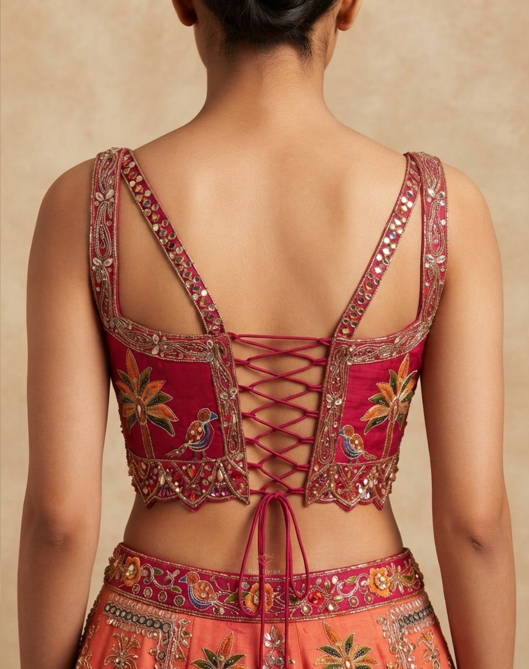 Gulmohar Royale | Zari & Mirror Work Bamber Silk Lehenga