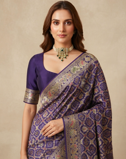 Forest Zari & Cutdana Georgette Saree