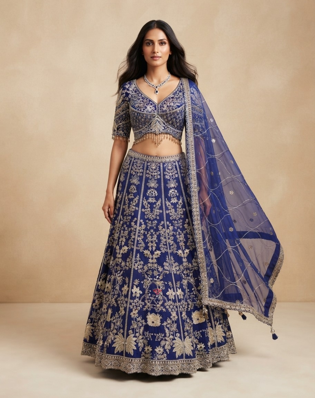 Royal Reverie | Zari & Stone Embellished Bamber Silk Lehenga