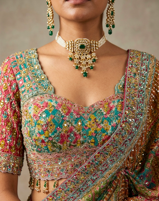 Heritage Mosaic | Multicolor Tissue Saree