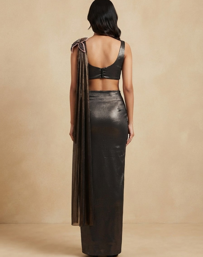 Midnight Bloom Draped Set