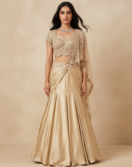Champagne Afterglow Draped Set