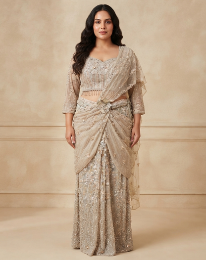 Champagne Veil Draped Set