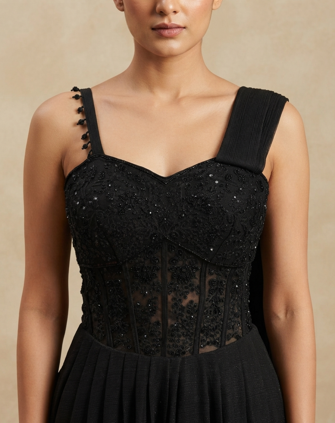 Midnight Muse Draped Skirt Set