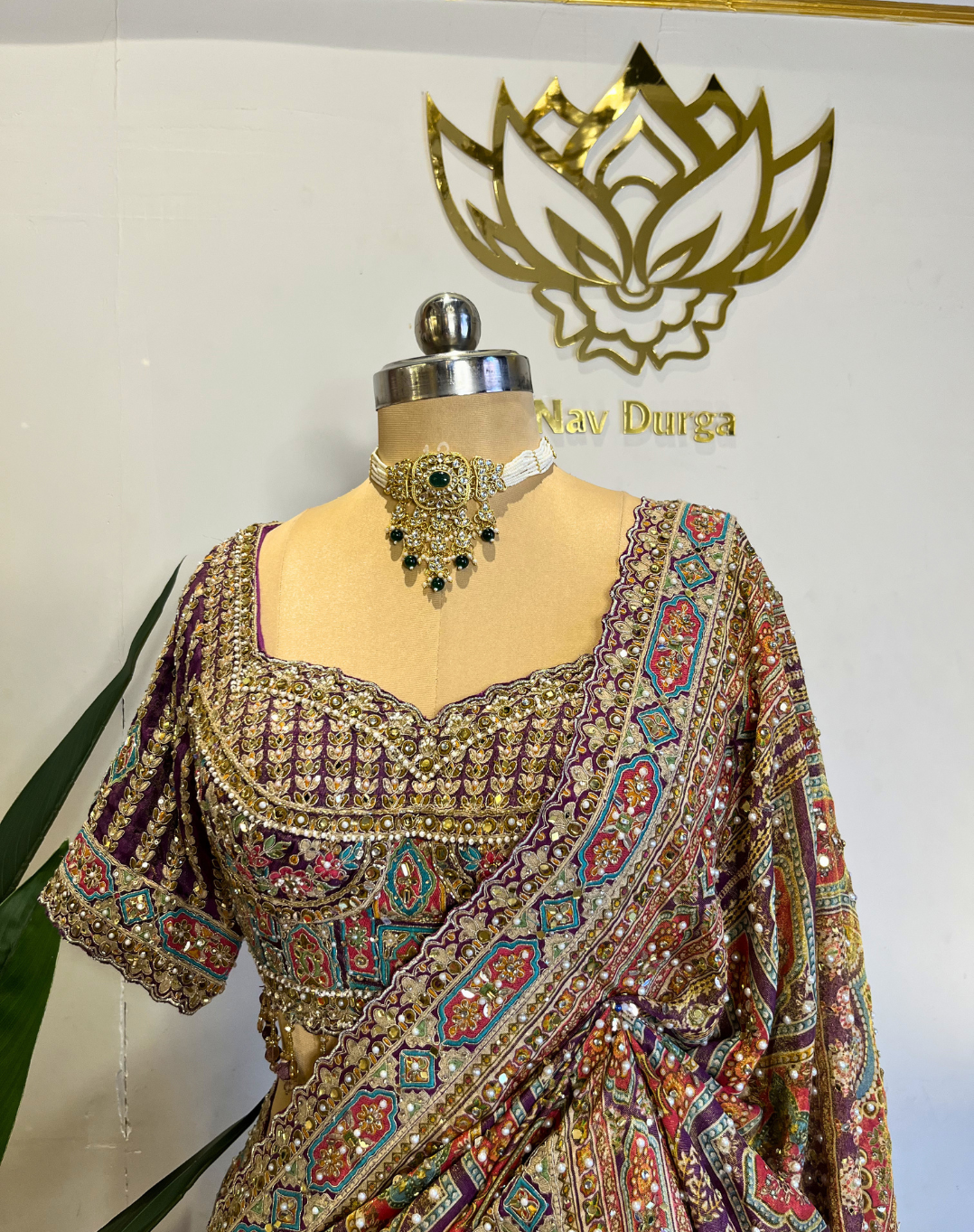 Regal Dabka & Zardosi Tissue Saree with Heritage Mosaic Embroidery