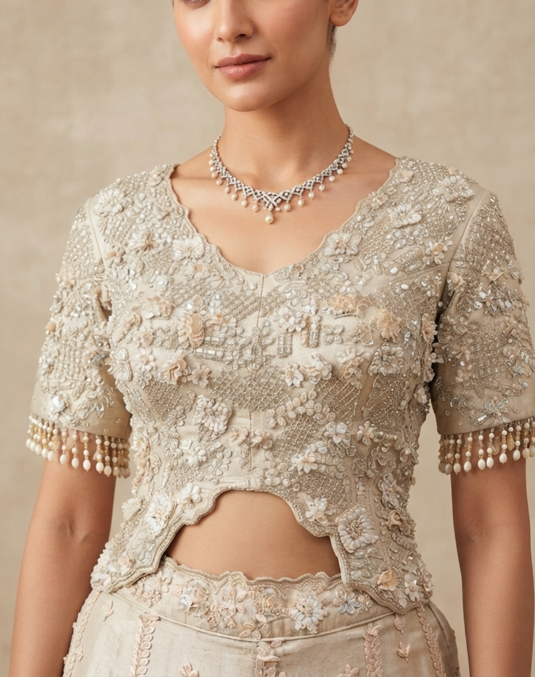 Petal Reverie | Cutdana & Floral Embellished Lehenga
