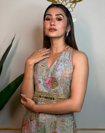 Botanical Bloom | Embroidered Crepe Jumpsuit