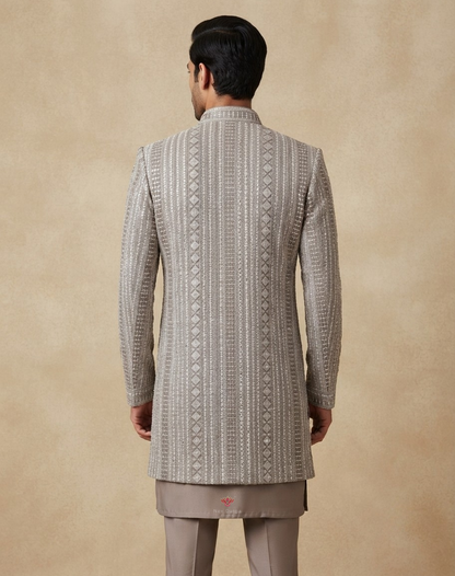 Imperial Motif | Thread Embroidered Men's Indo-Western Jacket Set