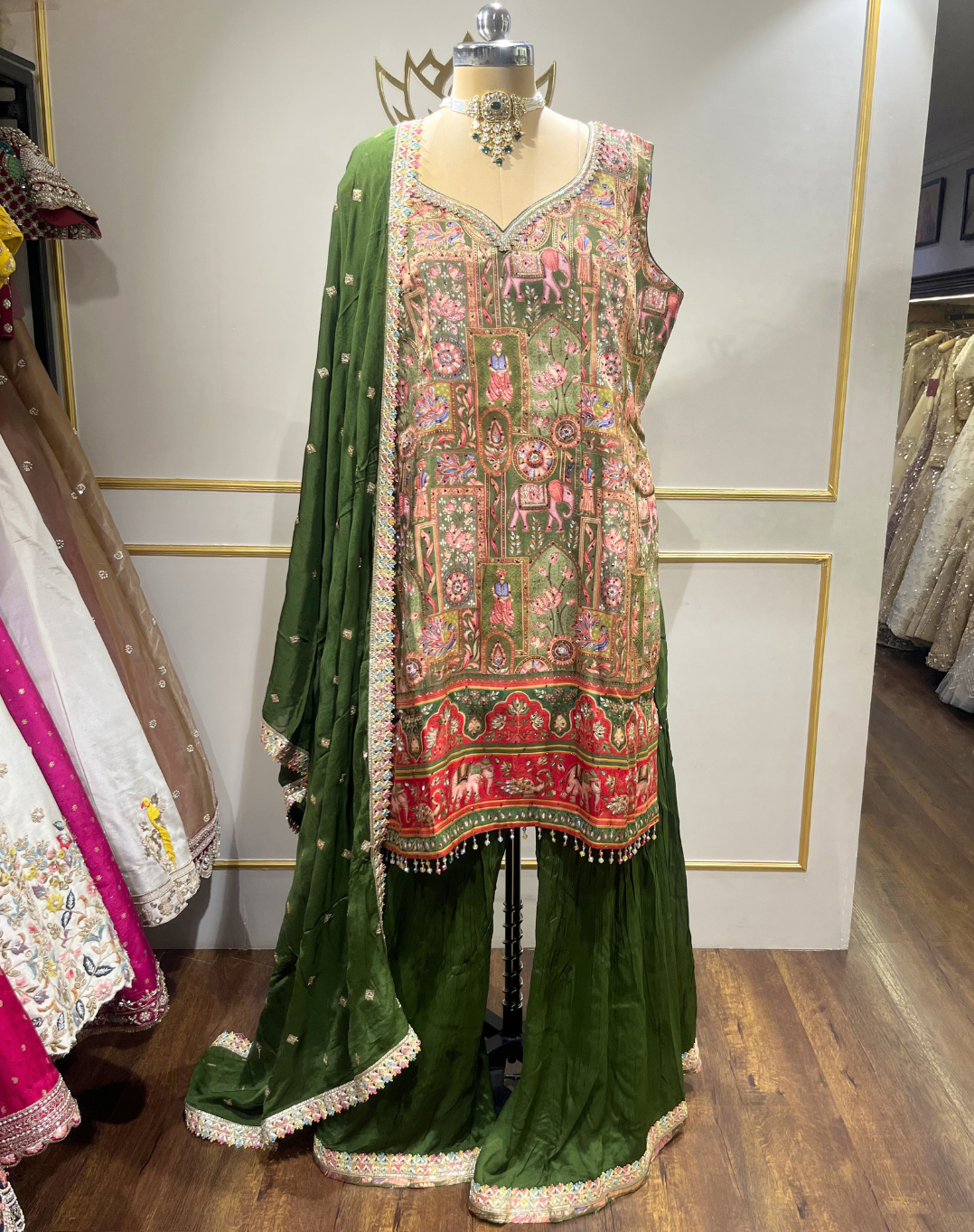 Heritage Brocade Printed Kurta Palazzo Set
