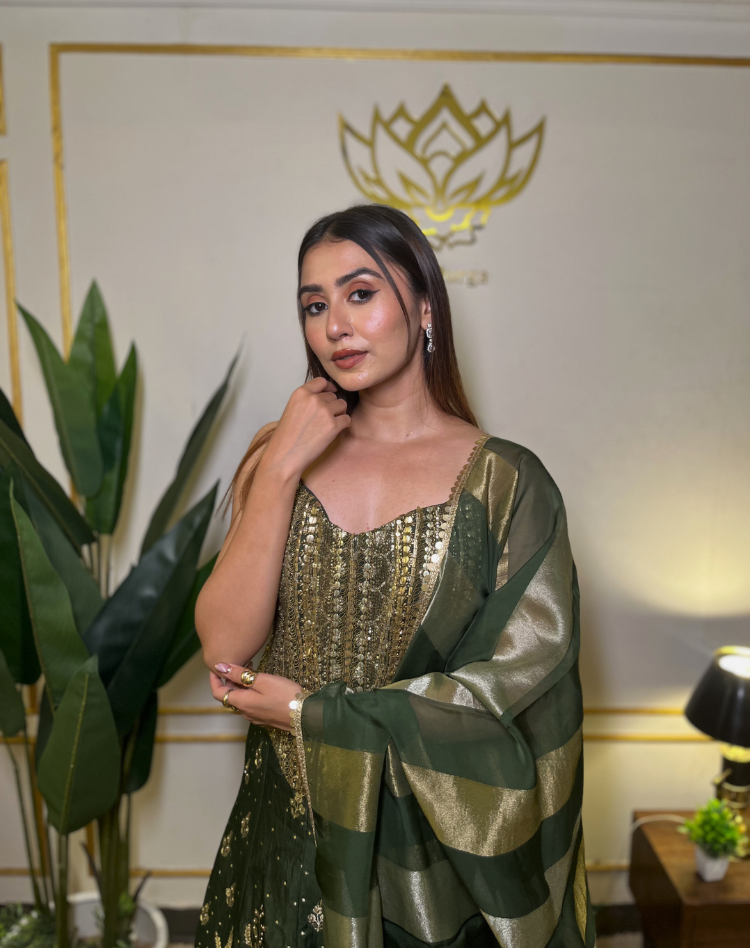 Emerald Zardosi Corset Lehenga Set