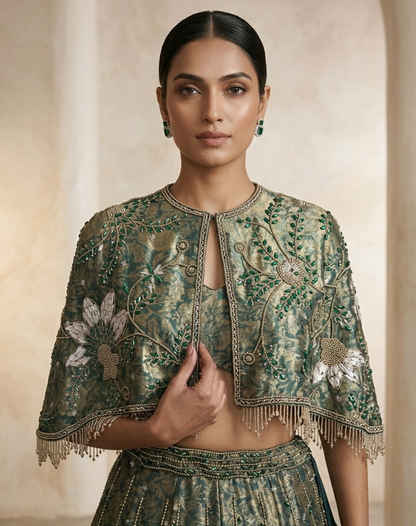 Verdant Bloom Jacket Lehenga Set