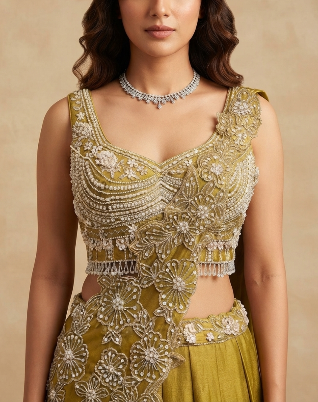 Aurelia Sculpted Drape Indo-Western Ensemble