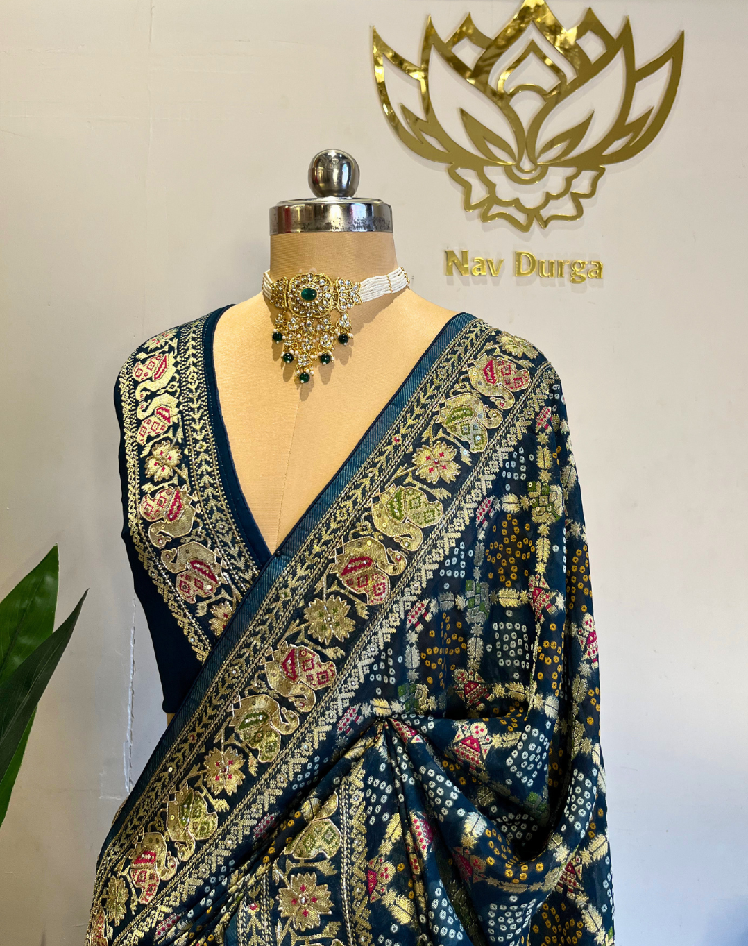 Forest Zari & Cutdana Georgette Saree