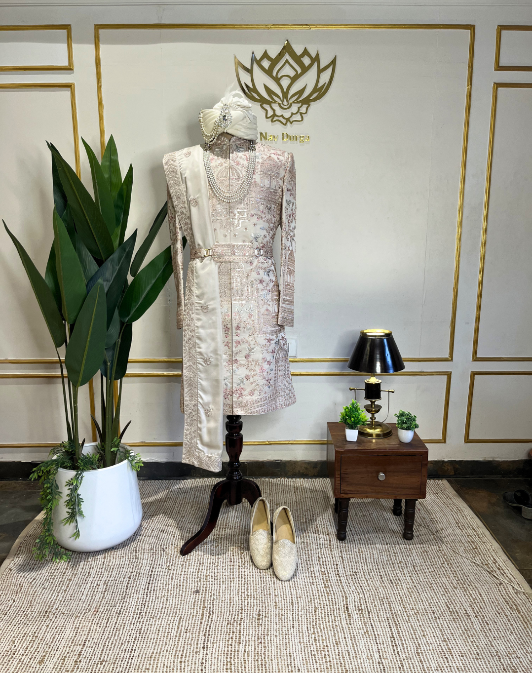 Royal Heritage | Ivory Bamber Silk Sherwani Set