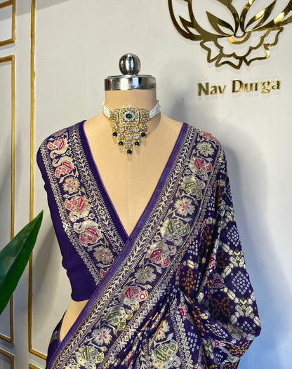 Forest Zari & Cutdana Georgette Saree