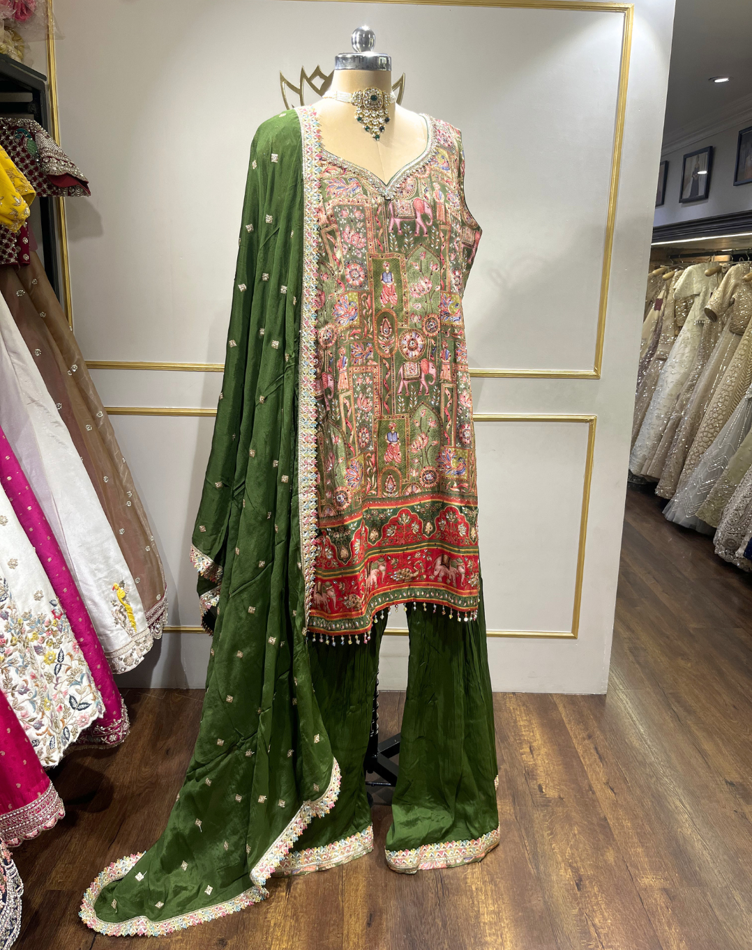 Heritage Brocade Printed Kurta Palazzo Set
