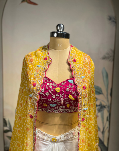 Gulmohar Draped Indo-Western Set