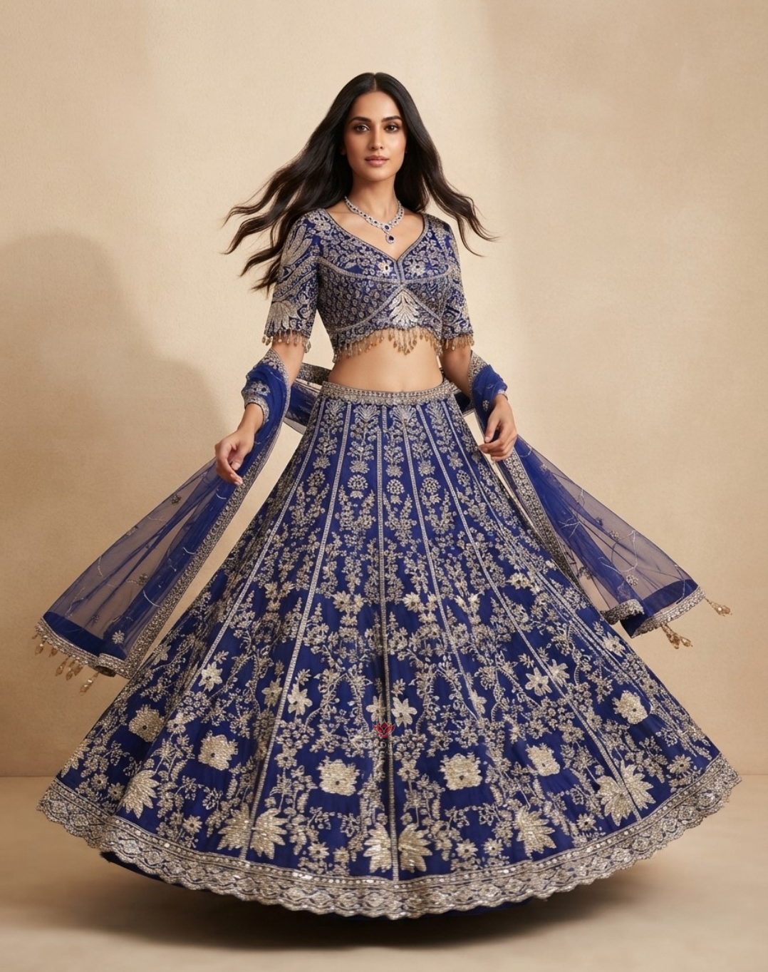 Royal Reverie | Zari & Stone Embellished Bamber Silk Lehenga
