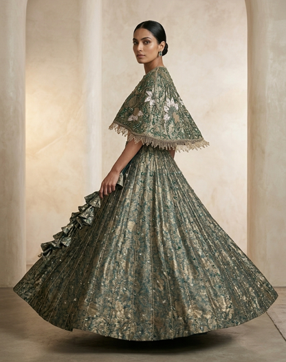 Verdant Bloom Jacket Lehenga Set