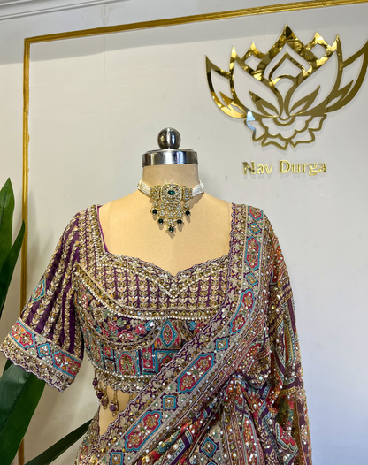 Regal Dabka & Zardosi Tissue Saree with Heritage Mosaic Embroidery