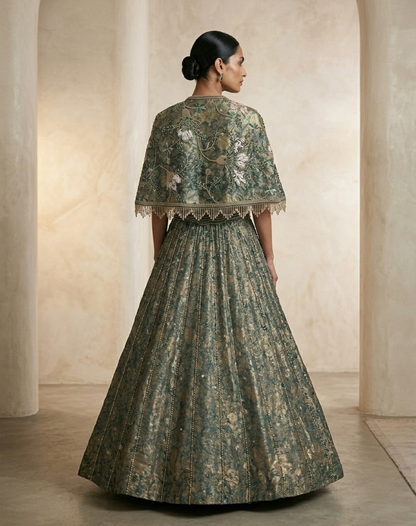 Verdant Bloom Jacket Lehenga Set